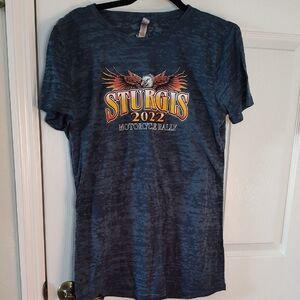 Next Level Apparel Blue Burnout Kids Sturgis 2022 Graphic Tee